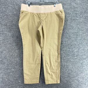 Old Navy Pants Women 12 Maternity Beige Mid Rise Pull On Elastic Waist Skinny
